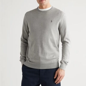 Polo Ralph Lauren Men's Gray Long Sleeve Crew Neck Pima Cotton Sweater Size XL